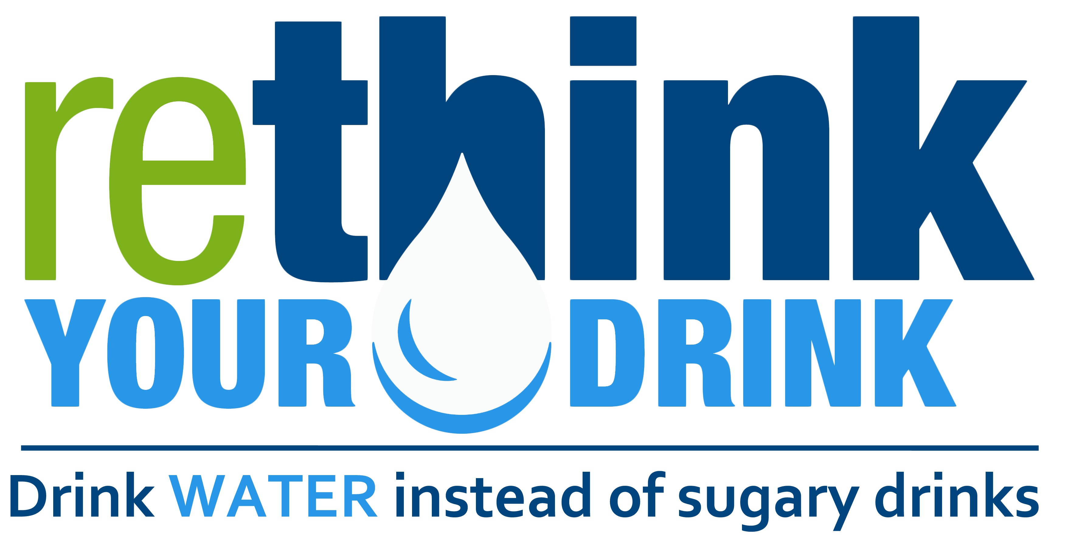 rethink your drink new logo text only white drop