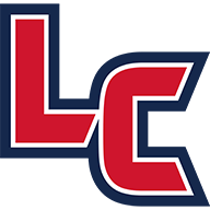 Liberty Creek High School Logo, the Letters LC in Red, Blue and White