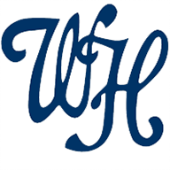 White House High School's logo, Cursive W and H in blue