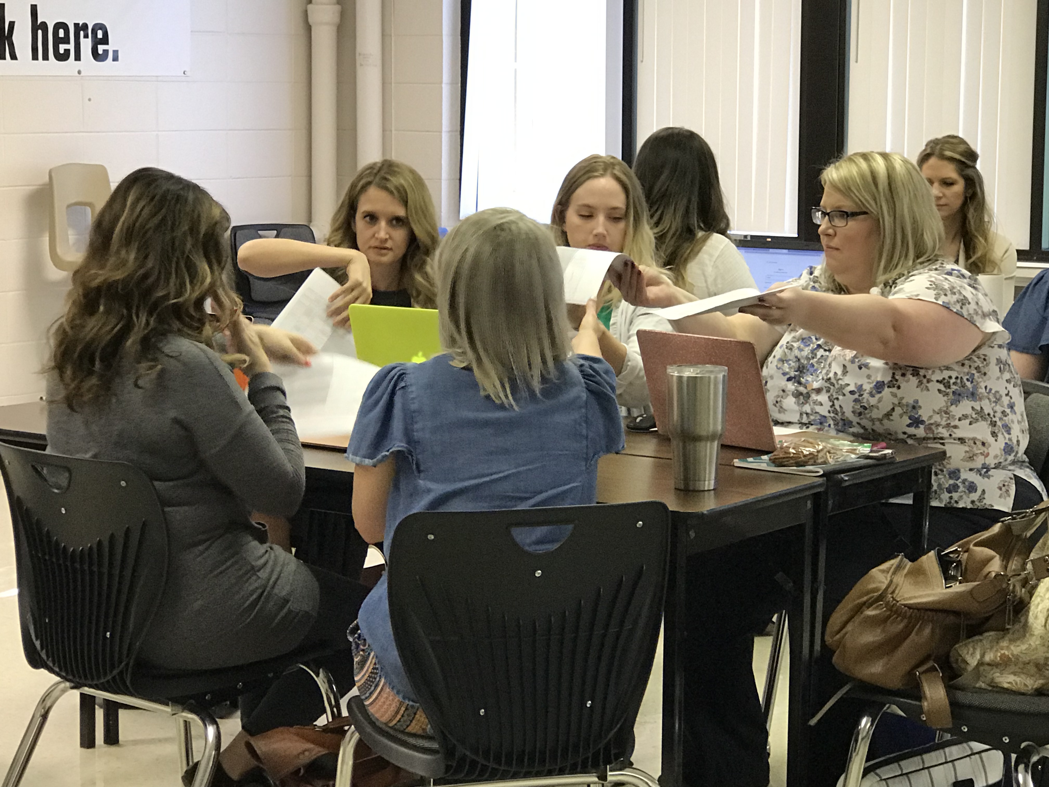 Teachers working in Teacher Center